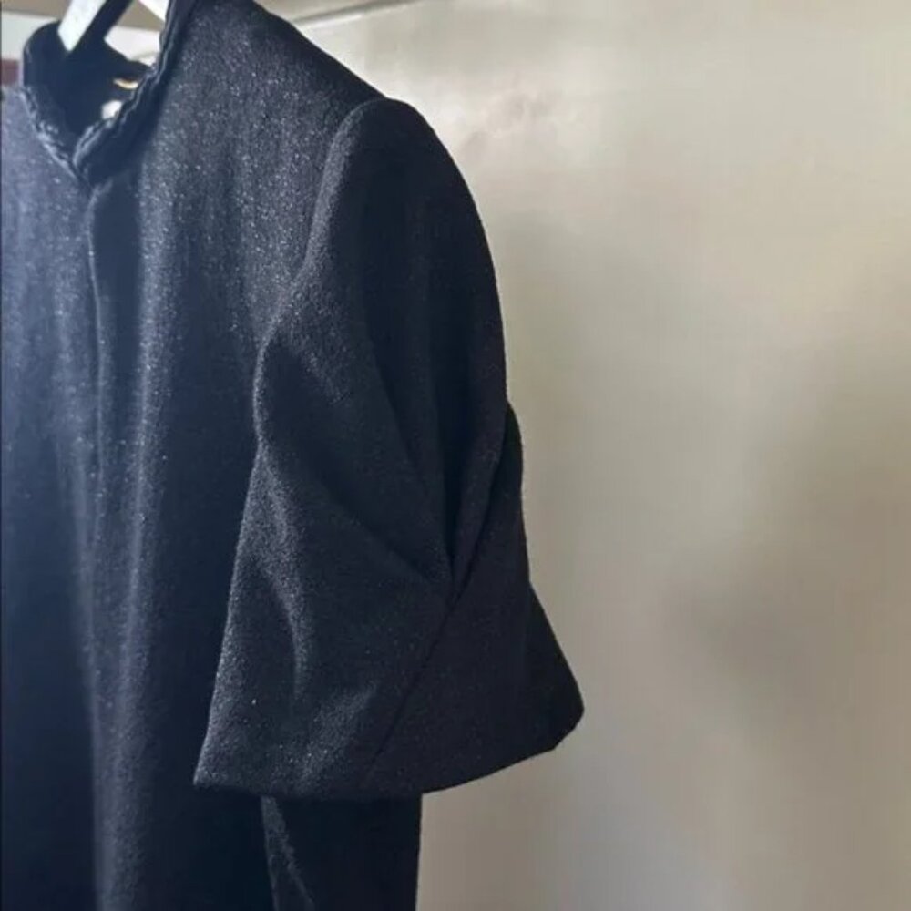 New Saint Laurent wool silk cap sleeve shift sheath boxy knee length mini dress - Picture 7 of 16